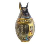 LumaTide Egyptian Pet Ash Urn - Anubis Sculpture Lid · Black & Gold Memorial Sanctuary