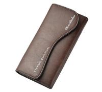 LumaTide Full Grain Leather Wallet for Men Bifold with Zippered Pocket RFID Blocking Business Card Holder Digital Care Gift, Deep coffee, Retro