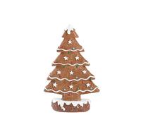 LumaTide Gingerbread Tree Decor - Festive Resin Centerpiece, Christmas Tabletop Delight, Holiday Shelf Display, Sweet (Brown)