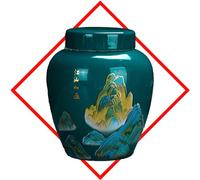 LumaTide Large Ceramic Pet Urn for Ashes - Chinese Style Memorial Urn Design, Sealed Pet Keepsake