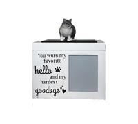 LumaTide Pet Urn for Cats with Message Board and Gray Tabby Cat Figurine - Cat Ashes Keepsake Memorial Urn for Dogs and Small Pets with Lock