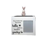LumaTide Pet Urn for Cats with Message Board and Hairless Cat Figurine - Cat Ashes Keepsake Memorial Urn for Dogs and Small Pets