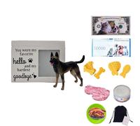 LumaTide Pet Urn for Dogs with Message Board and German Shepherd Figurine - Dog Ashes Keepsake Memorial Urn for Cats and Small Pets