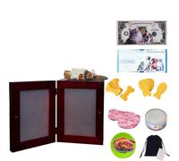 LumaTide Pet Urn with Sleeping Cat Figurine - Wooden Cat Urns for Ashes, Small Pet Urns for Dogs Ashes, Dog Keepsake Memorial Box with Photo Frame