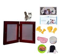 LumaTide Pet Urns for Dogs and Cats - Wooden Dog Urns for Ashes with Siamese Cat Figurine, Memorial Pet Urn Keepsake Box