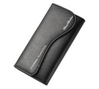 LumaTide Slim RFID Wallet for Men Front Pocket Minimalist Card Holder Vegan Leather Lightweight with Money Clip Travel Essentials, Black, Retro