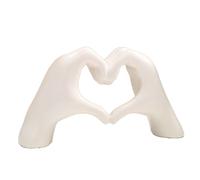 LumaTide White Heart Hands Sculpture, Minimalist Home Decor for Desk, Shelf, Coffee Table - Wedding & Gift for Her, Women, Couples, Modern Art