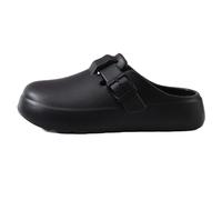 LumaTide Womens Sandals Solid Tones Beach Shower Bedroom Essentials, Black/White, 7/8 UK