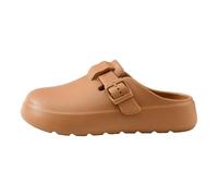 LumaTide Womens Sandals Solid Tones Beach Shower Bedroom Essentials, brown, 35.5/36.5 EU