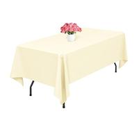 Lumaycens 1 Pack Beige Polyester Tablecloths,60 x 102 Inch for 6ft Rectangle Table Cloth Washable and Reusable Stain and Wrinkle Resistant for Wedding Party Banquet Camping Restaurant Decoration