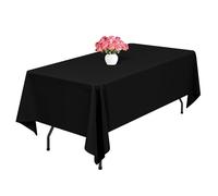 Lumaycens 1 Pack Black Polyester Tablecloths,60 x 102 Inch for 6ft Rectangle Table Cloth Washable and Reusable Stain and Wrinkle Resistant for Wedding Party Banquet Camping Restaurant Decoration