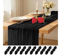Lumaycens 10PCS Black Table Runner Cheesecloth Table Runner 45x275cm