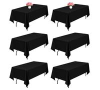 Lumaycens 6 Pack Black Polyester Tablecloths,60 x 102 Inch for 6ft Rectangle Table Cloth Washable and Reusable Stain and Wrinkle Resistant for Wedding Party Banquet Camping Restaurant Decoration