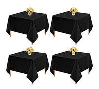 Lumaycens 6 Pack Black Square Table Cloth 52×52 Inch Waterproof Polyester Tablecloth Square Fabric Table Clothes Washable Party Table Covers for Wedding Buffet Parties Camping
