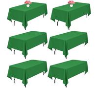 Lumaycens 6 Pack Green Polyester Tablecloths,60 x 102 Inch for 6ft Rectangle Table Cloth Washable and Reusable Stain and Wrinkle Resistant for Wedding Party Banquet Camping Restaurant Decoration