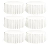 Lumaycens 6 Pack Ivory Round Tablecloths,90 Inch Round Table Cloth Washable and Reusable Stain and Wrinkle Resistant Polyester Fabric for Wedding Party Banquet Camping Restaurant Decoration