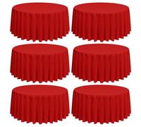 Lumaycens 6 Pack Red Round Tablecloths,90 Inch Round Table Cloth Washable and Reusable Stain and Wrinkle Resistant Polyester Fabric for Wedding Party Banquet Camping Restaurant Decoration