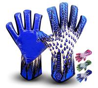 LUMAZU Football Gloves Goalkeeper Gloves Adult Goalie Gloves, for Boys Senior adult Soccer goalkeeper kit, Goalie Gloves Super Grip & Protection Size 8/9/10/11 (Blue, 10/11 SIZE)