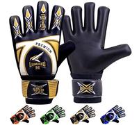 LUMAZU Premium Football Goalkeeper Gloves for Kids Anti Slip Shock Absorption Super Grip Padded Palms Juniors Soccer Goalie Gloves With Wrist Support Protection for Girls Boy (Gold, Size 3/4)