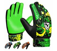 LUMAZU Youth Soccer Goalkeeper Gloves Kids Adult (Green, Size 6 suitable for 13 to 15 Years Old)