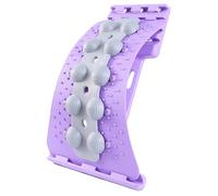 Lumbar Back Stretcher - 4 Levels Adjustable Lumbar Board with 3D Massage Dots, Non-Slip Spine Stretcher for Home Gym Yoga, Purple