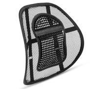 ABN Finest Lumbar Back Support - Posture Cushion for Work, Computer or Gaming Desk, Driving - Massage Beads for Pain Relief - Portable Orthopedic Mesh Recliner with Ergonomic Contour - 3-Pack, Black