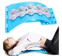 Lumbar Board for Back 4 Levels Adjustable Lumbar Back Stretcher Non-Slip Spine Stretcher with 3D Massage Dots for Home, Gym, Yoga Blue