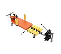 Lumbar Decompression Table with Cervical Traction, Back Stretch Bench Adjustable Full Body Stretching Device, for Neck Back Knee Hip Pain Relief,Orange