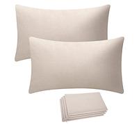 Lumbar Pillow Covers Blank 12x20 Inch Bulk Plain Pillow Case for Sublimation Decoration HTV Heat Transfer Vinyl Set of 2 Beige Linen