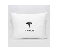 (Lumbar Pillow white) 1pc Car Seat Headrest Neck Pillow Memory Soft Comfort Neck Cushion Logo