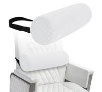 Lumbar Roll Pillow for Lower Back, Lumbar Support Foam Roll Cushion with Pillowcase and Upgraded Strap for Office, Chair, Car, Seat Pain Relief & Improving Posture (White grid, Long-15*4.3'')