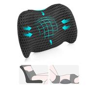 Lumbar Support Cushion for Car Seat, Office Chair & Sofa - Memory Foam Lower Back Pillow for Pain Relief, Ergonomic Backrest with Breathable 4D Mesh Cover, Removable & Machine Washable (Black)
