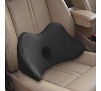 lumbar Support Cushion for Lower and Middle Back, Memory Foam Car Seat Pad Sciatica and Back Pain Relief for Car Office Chair Wheelchair Car Sea Support for Driving Car Seat Cushion Black