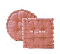Lumbar Support Cushion for Outdoor Garden Bench, Thick Square Mat for Car, Plush Chair Pad, Regular Round Pillow, 80x80 cm (Peach) - Ideal for Indoor & Outdoor Use