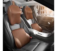 Lumbar Support for Car and Car Headrest Pillow for Ford TAURUS Transit TERRITORY Leading Edge EV,Adjustable Strap for Neck Back Pain Relief,E-Coffee A pair