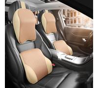 Lumbar Support for Car and Car Headrest Pillow for Jeep Cherokee Night Eagle/Limited/Overland,Adjustable Strap for Neck Back Pain Relief,C-Beige A pair