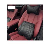 Lumbar Support Pillow 2pcs Car Lumbar Pillow Neck Set Memory Cotton Synthetic material Auto Protector Waist Back Cushion Universal Seat Headrest Red(Two-piece Set)