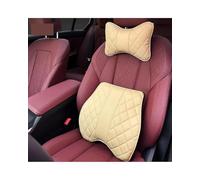 Lumbar Support Pillow 2pcs Car Lumbar Pillow Neck Set Memory Cotton Synthetic material Auto Protector Waist Back Cushion Universal Seat Headrest Red(Set of Cheese Rice)