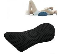 Lumbar support pillow for back pain relief in bed, ergonomic back pillow for bed and various chairs(Black)