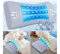 Lumbar Support Pillow for Bed Relief Lower Back Pain with Cooling Gel: Lower Back Pillow for Sleeping-Memory Foam Waist Pillow for Side, Back&Stomach Sleepers-Car Seat Cushions for Chair,Car,Office