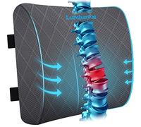 Lumbar Support Pillow for Office Chair Back Support Lumbar Pillow for Car, Gaming, Office Chair - Improve Sitting Posture & Back Pain Relief, Memory Foam, Adjustable Straps, Grey