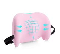 Lumbar Support Pillow for Office Chair, Car Lumbar Pillow Lower Back Pain Relief, Memory Foam Back Cushion with Adjustable Straps, Ergonomic Chair Back Pillow for Gaming Chair, Car, Bed (PINK)