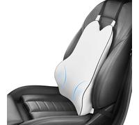 Lumbar Support Pillow- Memory Foam Car Back Support for Driving Fatigue/Back Pain Relief - Dual Straps Better Fix The Back Support -Gray