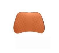 Lumbar Support Pillow PU Car Headrest Lumbar Support Pillow Auto Seat Head Neck Waist Back Protect Cushion For BMW For Series1 2 3 4 5 6 7 Lumbar Support Cushion(Lumbar Orange)