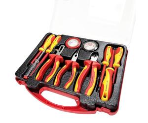 LUMBER JACK 11 Piece VDE Insulated Electricians Tool Set, Includes Pliers Screwdrivers Wire Stripper Electrical Tester & Tapes