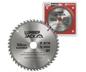 LUMBER JACK 160mm Circular Saw Blade, 48T Carbide Teeth, 20mm Bore, 1.8mm Kerf, Precision Balanced, Hardened Blade for Wood Cutting, Ideal for Circular & Mitre Saws