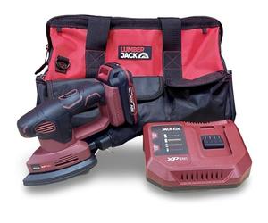 LUMBER JACK 20V Cordless Detail Sander Kit Compact Mouse Sanding with 1× 2.0Ah Li-ion Battery, 30 Min Fast Charger, Carry Bag, Lightweight Corner Finishing & Woodworking Tool