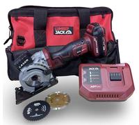 LUMBER JACK 20V Cordless Mini Plunge Saw Kit Compact 89mm Saw with Laser Guide, Adjustable Depth, 1x 2.0Ah Li-ion Battery, Fast Charger, Carry Bag & 3 Blades Cuts Wood, Metal, Tile & Plastics
