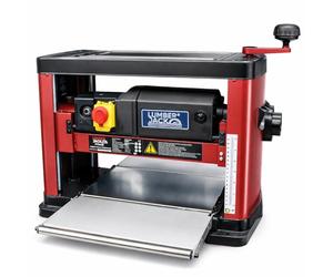 LUMBER JACK 330mm Bench Top Thicknesser Portable Woodworking Machine with Folding Tables, Easy Blade Height Adjustment and Multi Size Dust Port