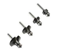 LUMBER JACK 4 Piece Round Over Router Bits 1/4 Shank, Roundover Beading Router Bit Set, Tungsten Carbide, Corner Rounding Edge-Forming, Round Over Edging (1/4", 3/8", 1/8",1/2")